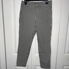 Old Navy Pixie Skinny High Rise Size 6 Black White Gingham Pants Secret Smooth