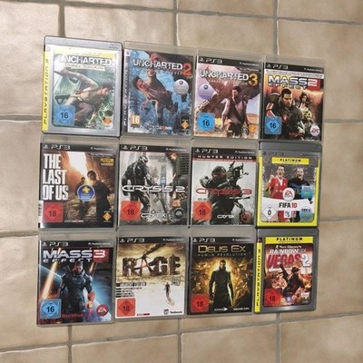 PS3 Spiele-Set:Crysis, Uncharted 1-3, The Last of Us, Mass Effect 2-3, FIFA 10