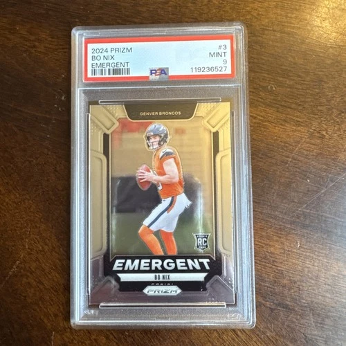 2024 Prizm BO NIX Emergent #3 PSA 9 MINT Rookie Card RC Denver Broncos