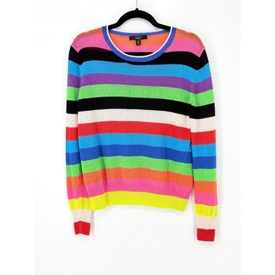 Weekend Max Mara Womens Multicolor Striped Knit Crewneck Sweater Regular Fit