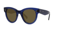 Celine CL4003IN 90E Baby Audrey Blue Frame Brown Gradient Oval Sunglasses