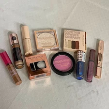 Revolution Makeup Lot Of 10 Concealer Blush Eyeshadow Lipstick Contour & More