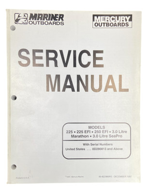 Mercury Mariner Service Manual 225 250 EFI 3L Marathon SeaPro 90-822900R3 1997