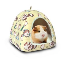 Guinea Pig Hideout Bed 11.8-Inch Cube - Cozy Small Animal House for Guinea Pi...