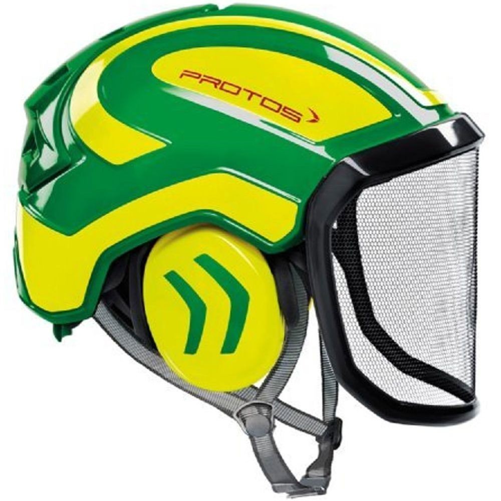 PROTOS Helmet Green & Yellow Pfanner Protos Integral Arborist Helmet
