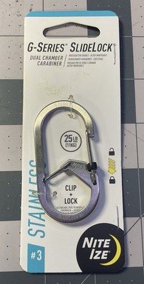 Nite Ize G-Series SlideLock Dual Chamber Stainless Steel Carabiner