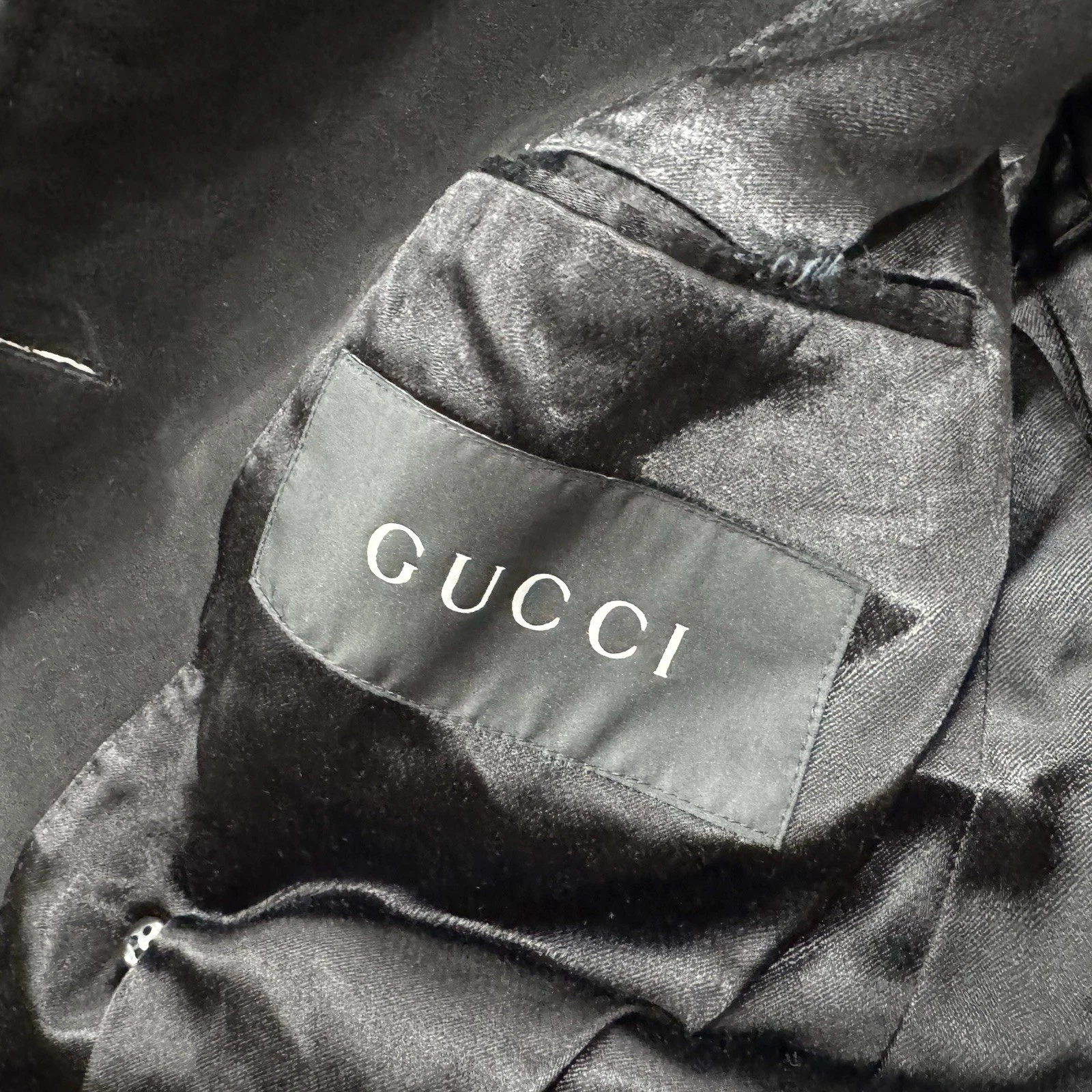 Gucci by Frida Giannini AW07 Velvet Trim Moleskin Peacoat 46R Made in Italy - product detail image 5