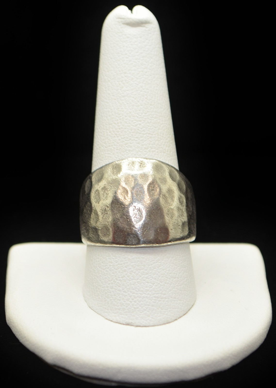 Sterling Silver Textured Rounded Face Ring SZ 10.… - image 1