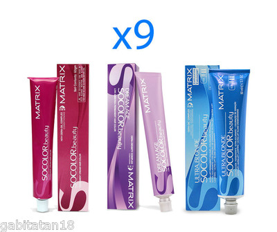 Matrix SOCOLOR Hair Color SELECT YOUR SHADES x 9 Tubes, 90 ml each Tube