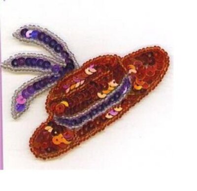 Red Hat Purple Feathers Sequin Applique Patch Jewelry Fashion Accessory ZDS2