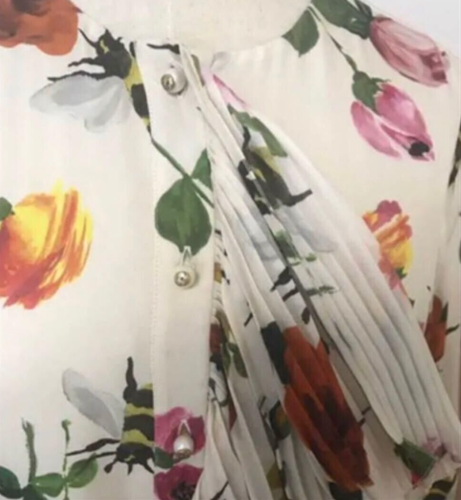 Authentic Gucci Vintage Flower Long Sleeve Dress Silk Size 36 - Picture 2 of 4