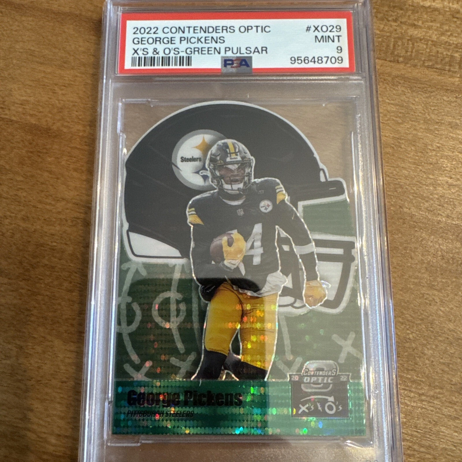 George Pickens Panini Contenders Optic X's & O's #XO29 Green Pulsar
