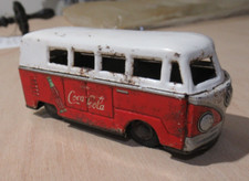 Vintage 1950's Endoh Japan Coca-Cola Tin Friction VW Volkswagen Bus Toy Truck