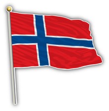 Norway Waving Flag Car Bumper Sticker Decal