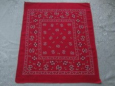 Vintage Red Fast Color Bandana Made in USA 100 Cotton