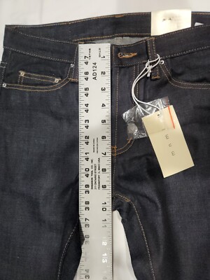 NWT MNML men's 30x35 M35 Denim Blue Dark Wash Ankle Zip Slim Denim