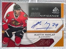 2008-09 Martin Havlat Sp game used Significance autograph /50