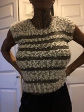 Vintage sleeveless sweater by SNAPDRAGON Nubby Shell Gray Size Small