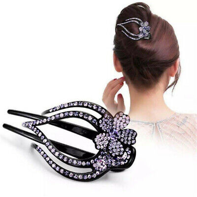 Women's Large Alligator Hair Clips Crystal Rhinestone Hair Claw Clamp