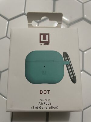 U by UAG DOT Silicone Drop Case for AirPods Generation 3, Aquamarine.