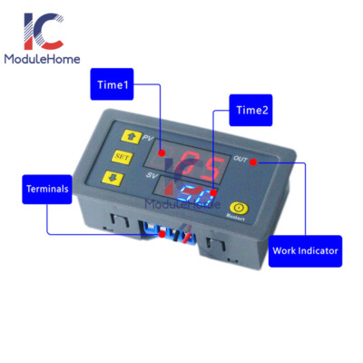 T3230 Digital Time Delay Relay Cycle Timer Control Switch AC110-220V DC12V 24V