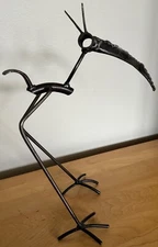 Vintage Metal Bird Stork Sculpture Modern Art Object SHOEmaker Mid Century MCM