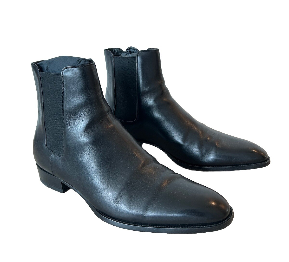 Stivali Chelsea Saint Laurent da uomo in pelle nera Wyatt US 13 EU 46 ottimi condimenti