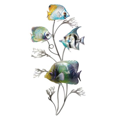 CIM Metall Wand Deko AQUARIUM Fish 69cm 3D Wandbild Wandschmuck Haus & Garten