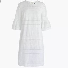 NWT JCREW $118 Flutter-sleeve shift dress in eyelet Size2 G1269 In White