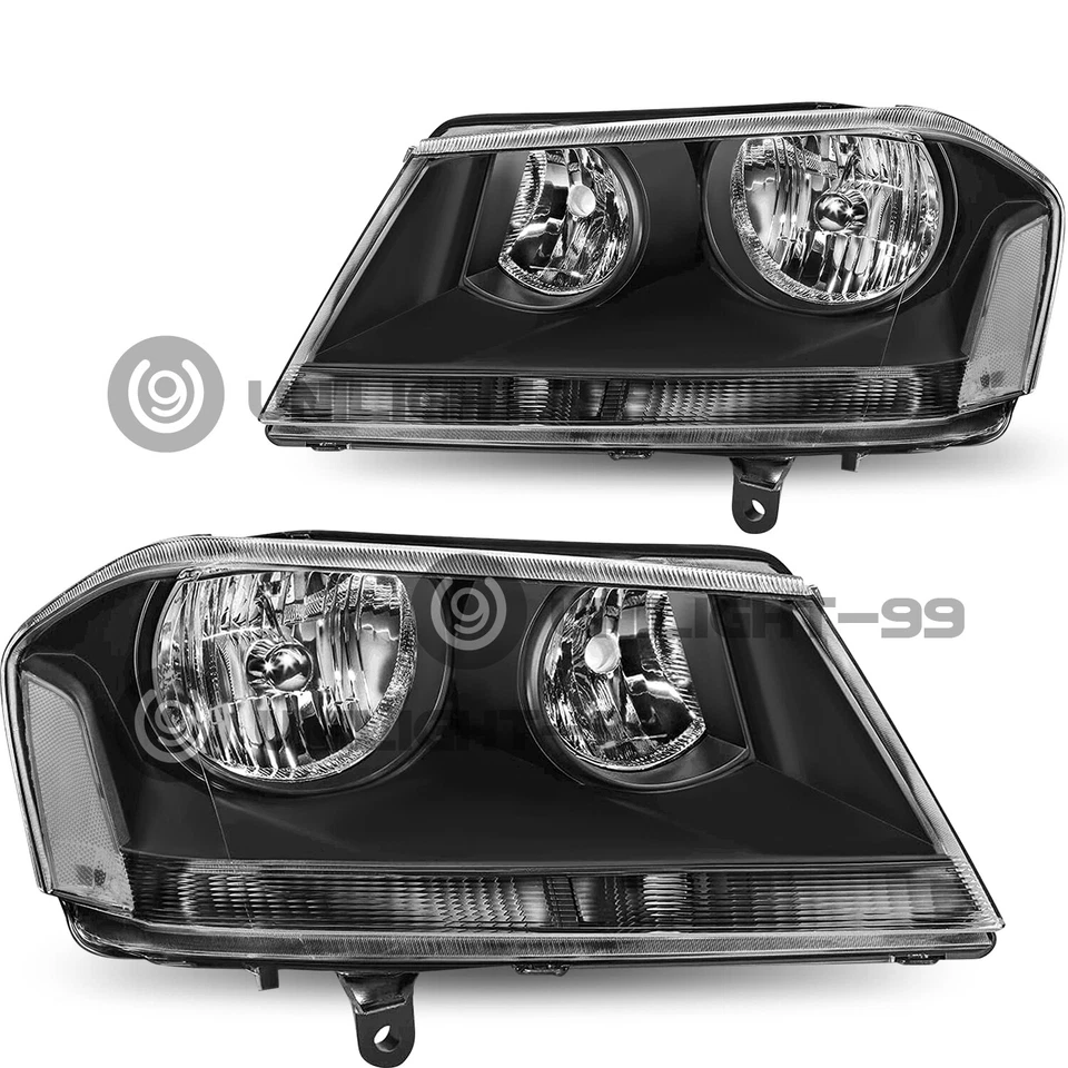 Conjunto de faros delanteros transparentes negros izquierda+derecha para Dodge Avenger 2008-2014 Foto 2 de 4