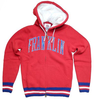 FRANKLIN & MARSHALL Zip Pullover Strick Teddyfutter Red Alert