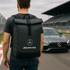 Zaino Uomo Grande Roll Top Mercedes AMG Impermeabile Sportivo Muscle Car Auto