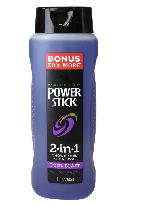 SHIPS N 24 HOURS-Power Stick 2 In 1 Cool Blast Shower Gel +