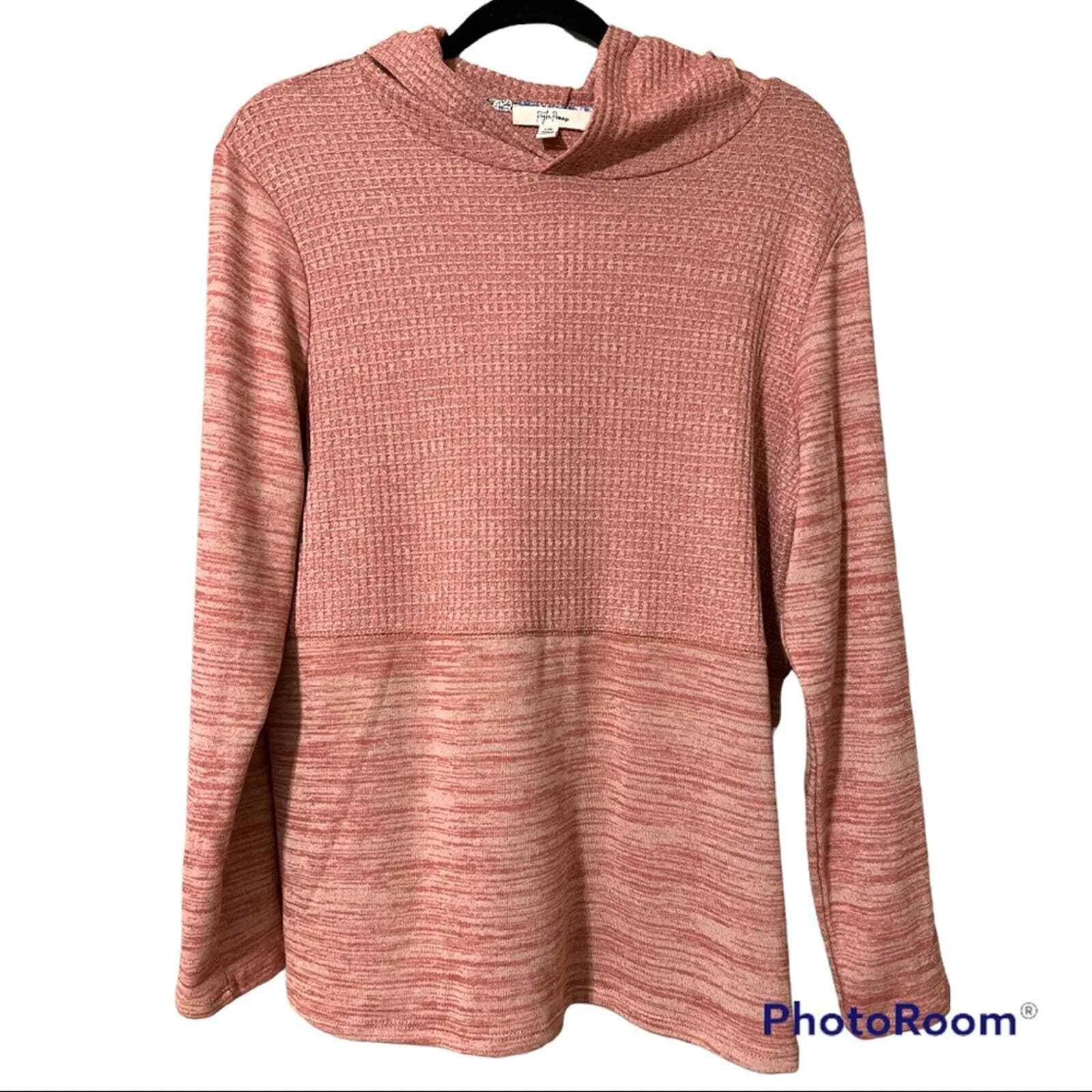 Peyton Primrose large womens pullover hoodie lightweight longsleeve thin blush