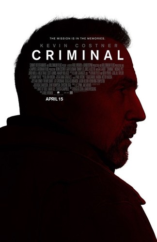 CRIMINAL MOVIE POSTER 2 Sided ORIGINAL FINAL VF 27x40 KEVIN COSTNER