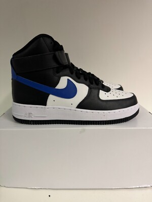 Nike Air Force 1 High - Nike By You Custom ID Schwarz/Weiß/Blau Größe UK 6,5