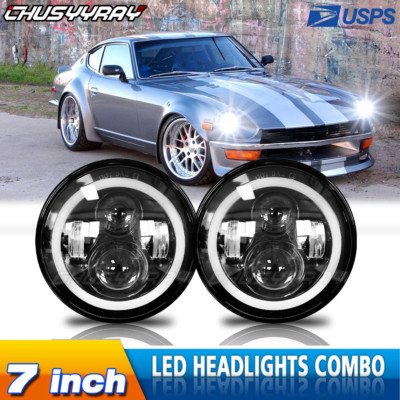 DOT Approved 7inch Round LED Headlight Halo DRL For Datsun 280ZX