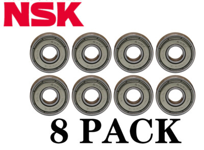 Qty.8) NSK 608ZZ Precision Bearings 8X22X7mm,Rotating Quiet High