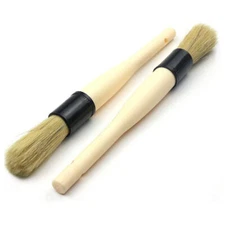 2-Pack 10'' Natural Boar's Hair Vent & Dash Detail Brush Auto Detailing Tool