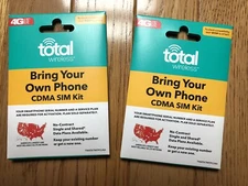 TOTAL WIRELESS CDMA 2 SIM KIT IPHONE 13 12 11 X XS PRO MAX PLUS X 8 7 6 GALAXY