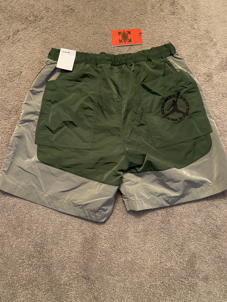 NWT- Jordan x Off-White Green Shorts Loose Fit Authentic Shorts 