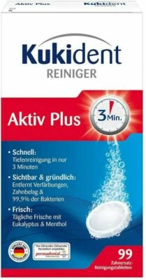 ✅ Kukident Aktiv Plus Zahnersatz-Reinigungstabletten Gebissreinigung 99 Stück ✅ - Bild 1 von 3