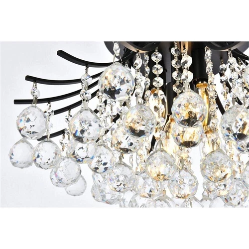 Elegant Lighting Toureg 19" Metal and Crystal Flush Mount in Black - Picture 6 of 8