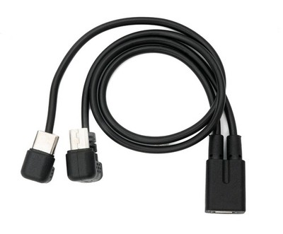 USB 3.1 Kabel 30 cm Typ C & 2.0 Micro B Stecker zu Buchse 180° Winkel in Schwarz