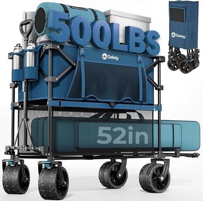 Sekey 500LBS Heavy Duty Double Decker Wagon with Extender