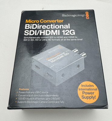 Blackmagic Micro Converter BiDirectional SDI/HDMI 12G USB-C With Power Supply!