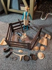 Vintage Jane West Doll & Flick Dog - Accessories Hats Clothes Bag Fence Cup Pans