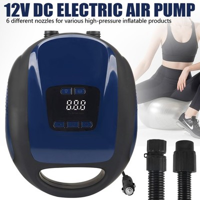 Elektrische Luftpumpe mit LCD-Display und 6 Düsen 12 V DC,Autoanschluss