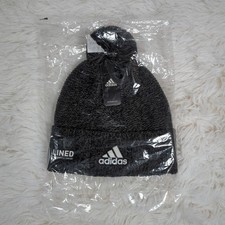 Mens Adidas Recon 3 Ballie Lined Cuffed Pom Beanie Hat Black Grey Marl Size OSFA