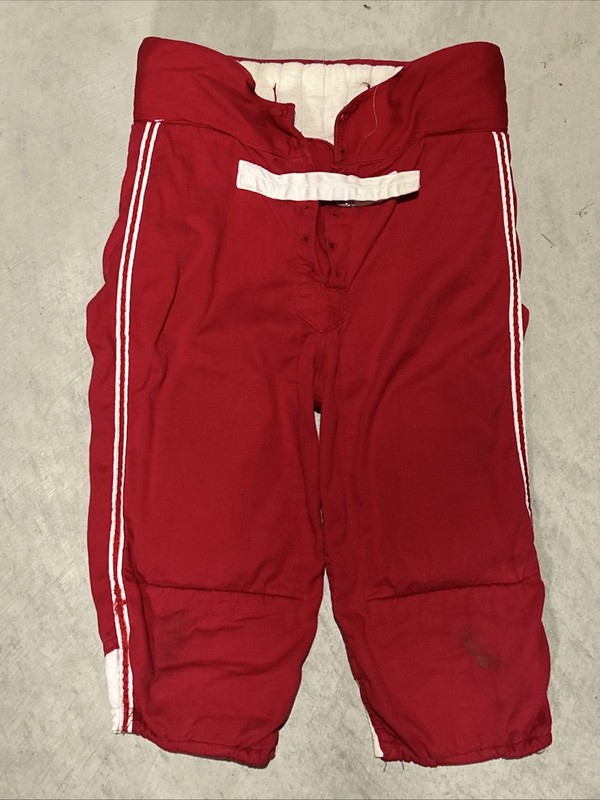 Vintage Padded Football Pants Red With White Stripes 1950s 1960s Pads Included